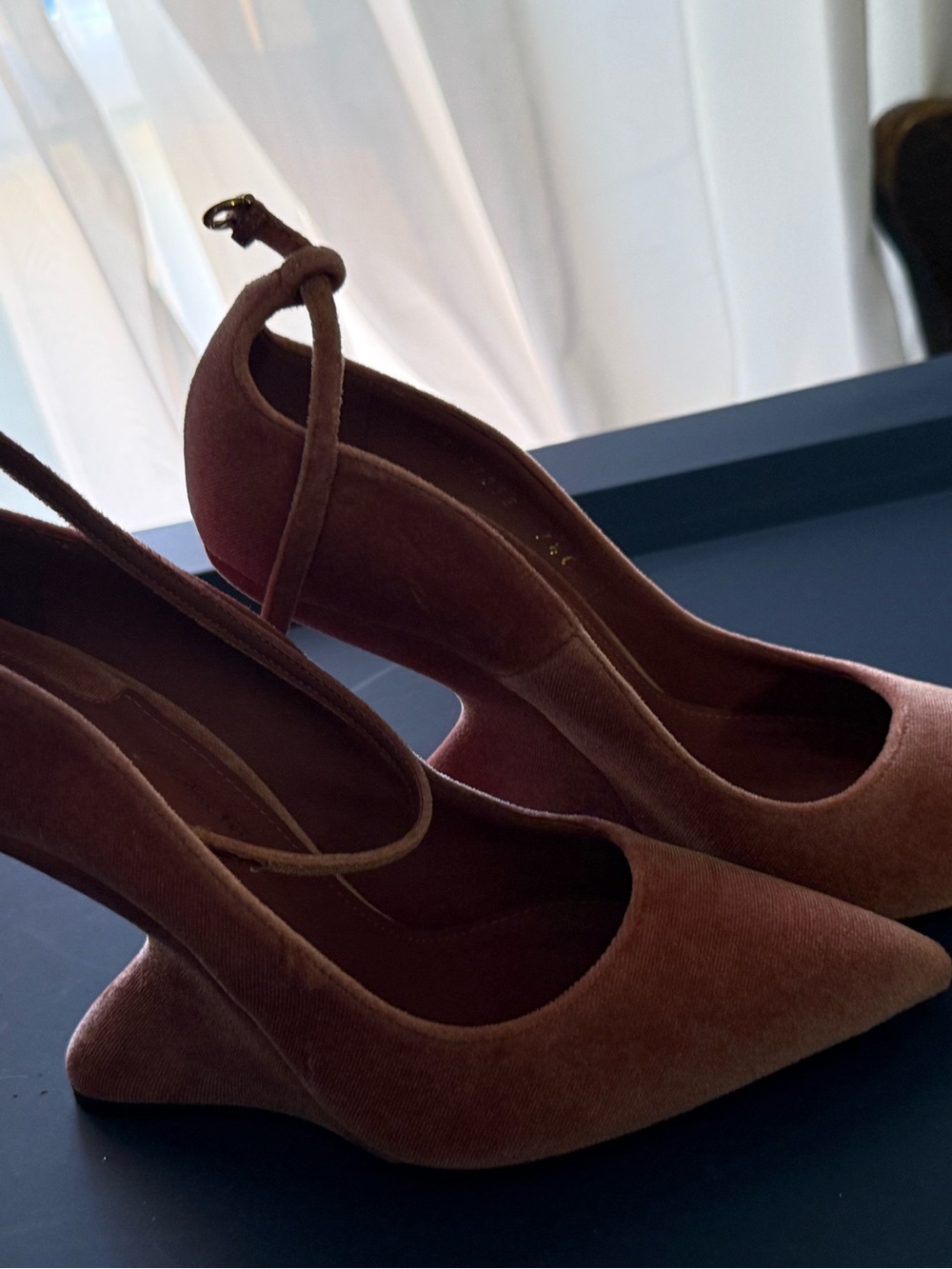 Salvatore Ferragamo Brown Pointed-Toe Ankle Tie Pumps